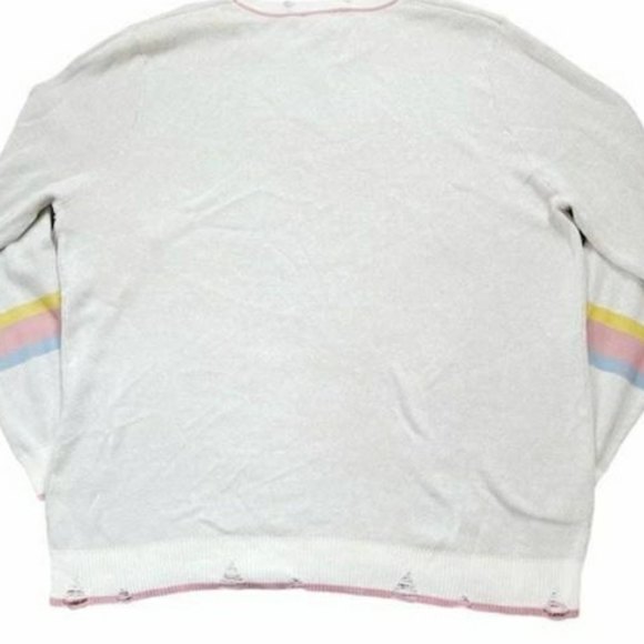 FATE Colorful Lighting Bolt Distressed Knit Sweater with matching mask 2X - Picture 4 of 10